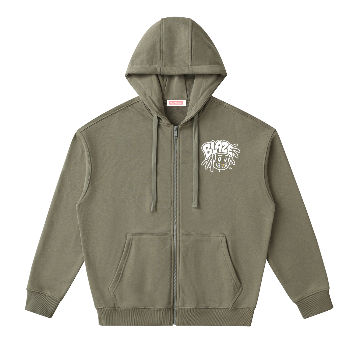 Drop-Shoulder Zip Up Hoodie